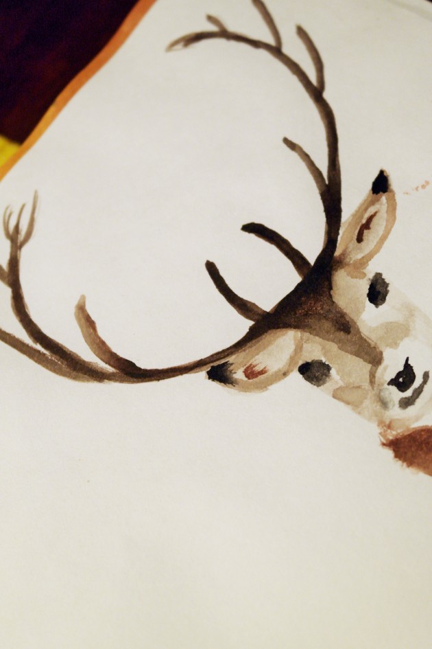 Watercolor reindeer